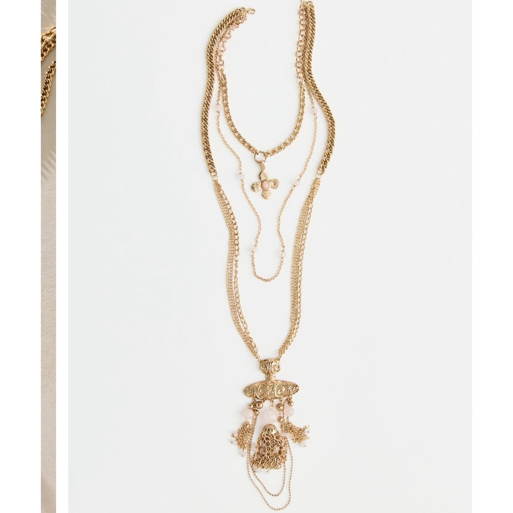 Free People Layered Statement Pendant Necklace NWT - Picture 4 of 5